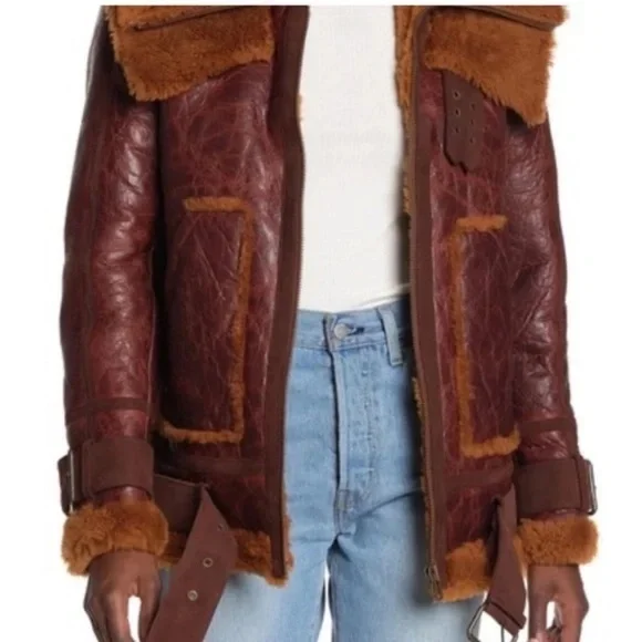 Free People We the Free Maverick Shearling Jacket XS